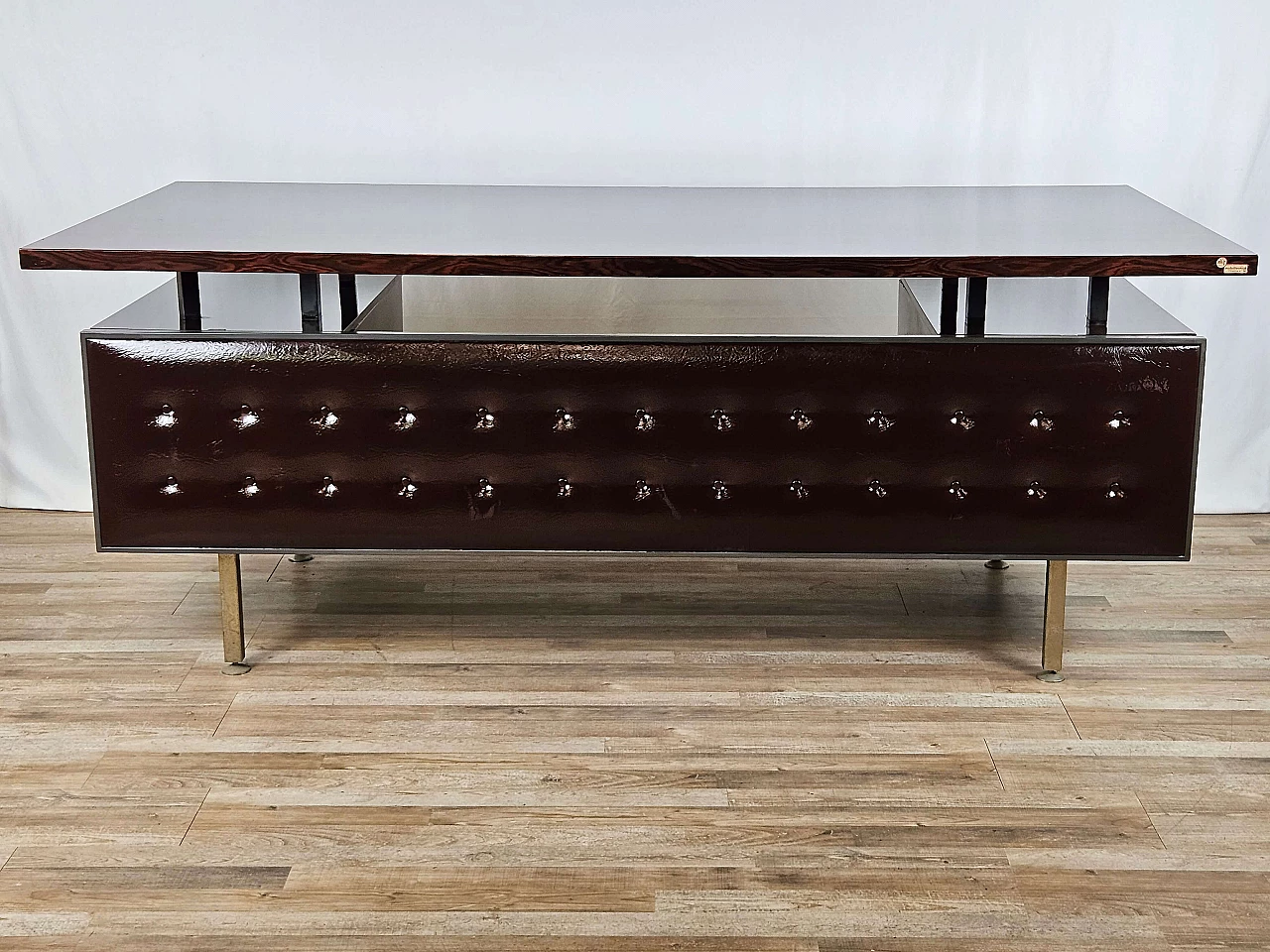 Iron desk with rosewood laminate top by Mobiltecnica Torino, 1970s 30