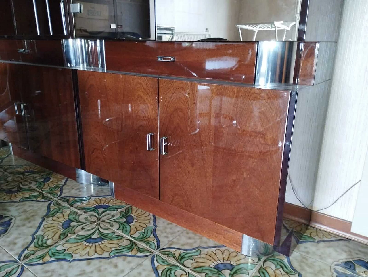 Credenza con vetrina e angolo bar, anni '70 10