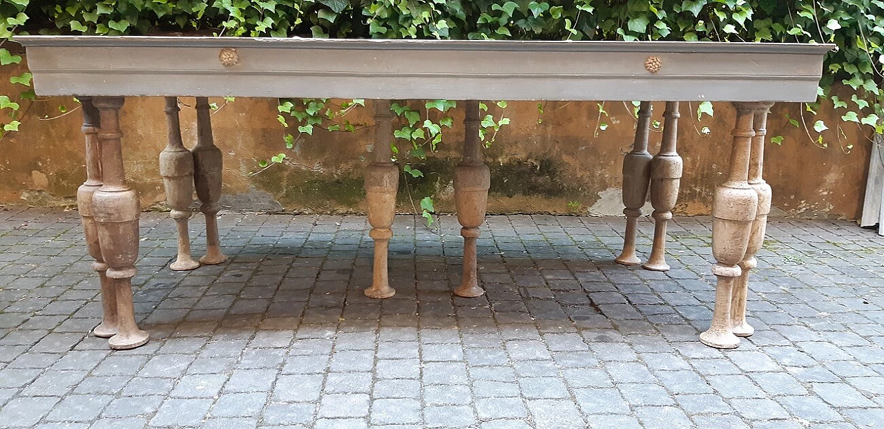 Table with 19th-century mirrored top and 18th-century spool legs, early 20th century 7