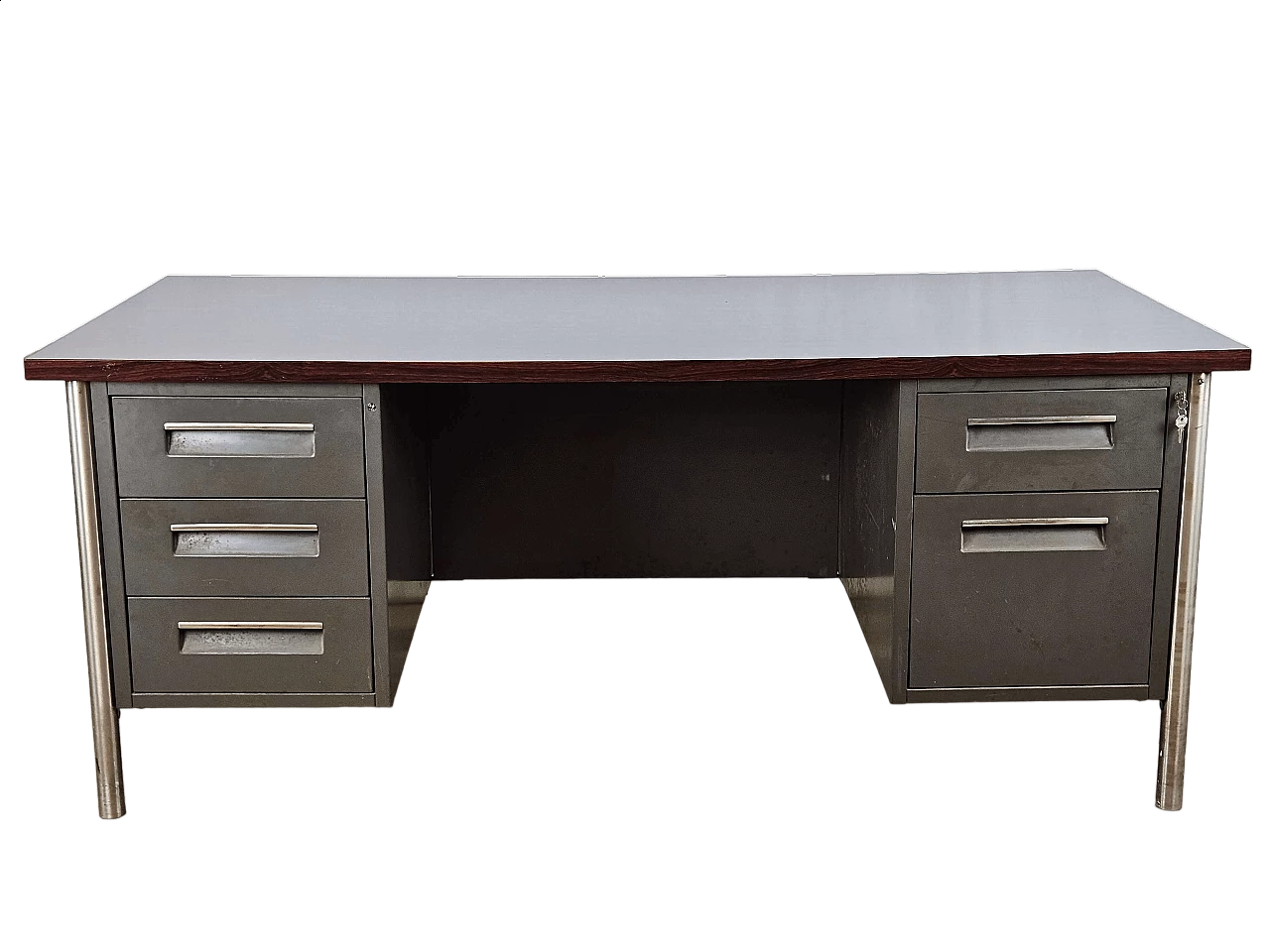 Executive desk with rosewood laminate top by Mobiltecnica Torino, 1970s 44