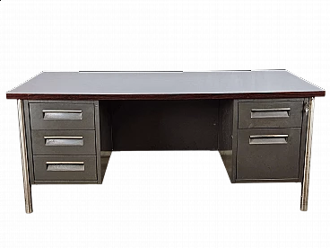 Executive desk with rosewood laminate top by Mobiltecnica Torino, 1970s