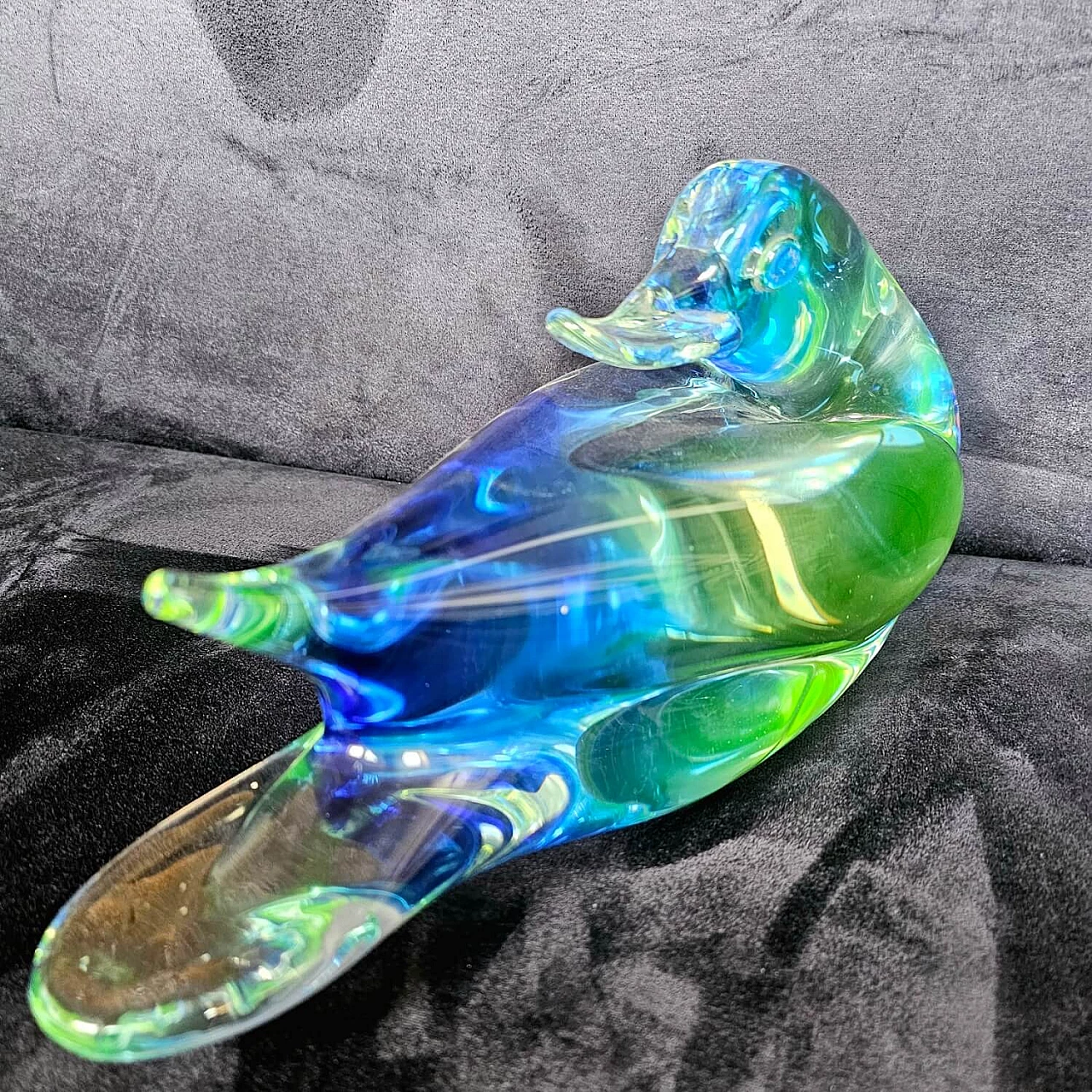 Murano glass statuette of a duck by V. Nason, 1960s 3