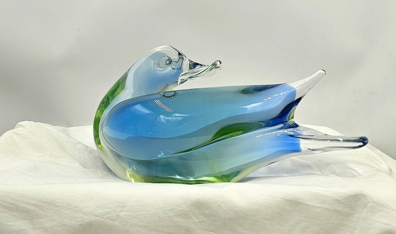 Murano glass statuette of a duck by V. Nason, 1960s 10