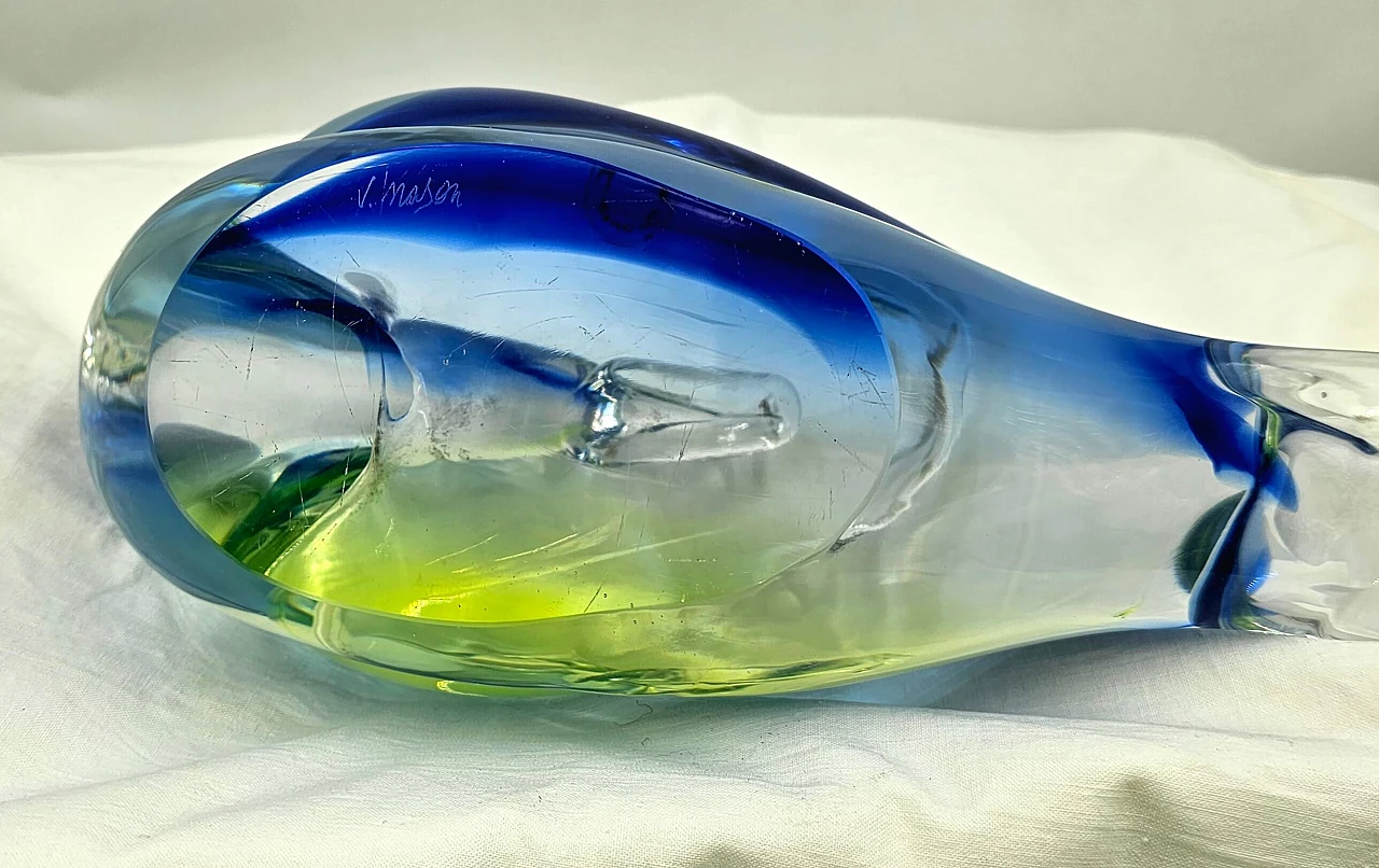 Murano glass statuette of a duck by V. Nason, 1960s 14