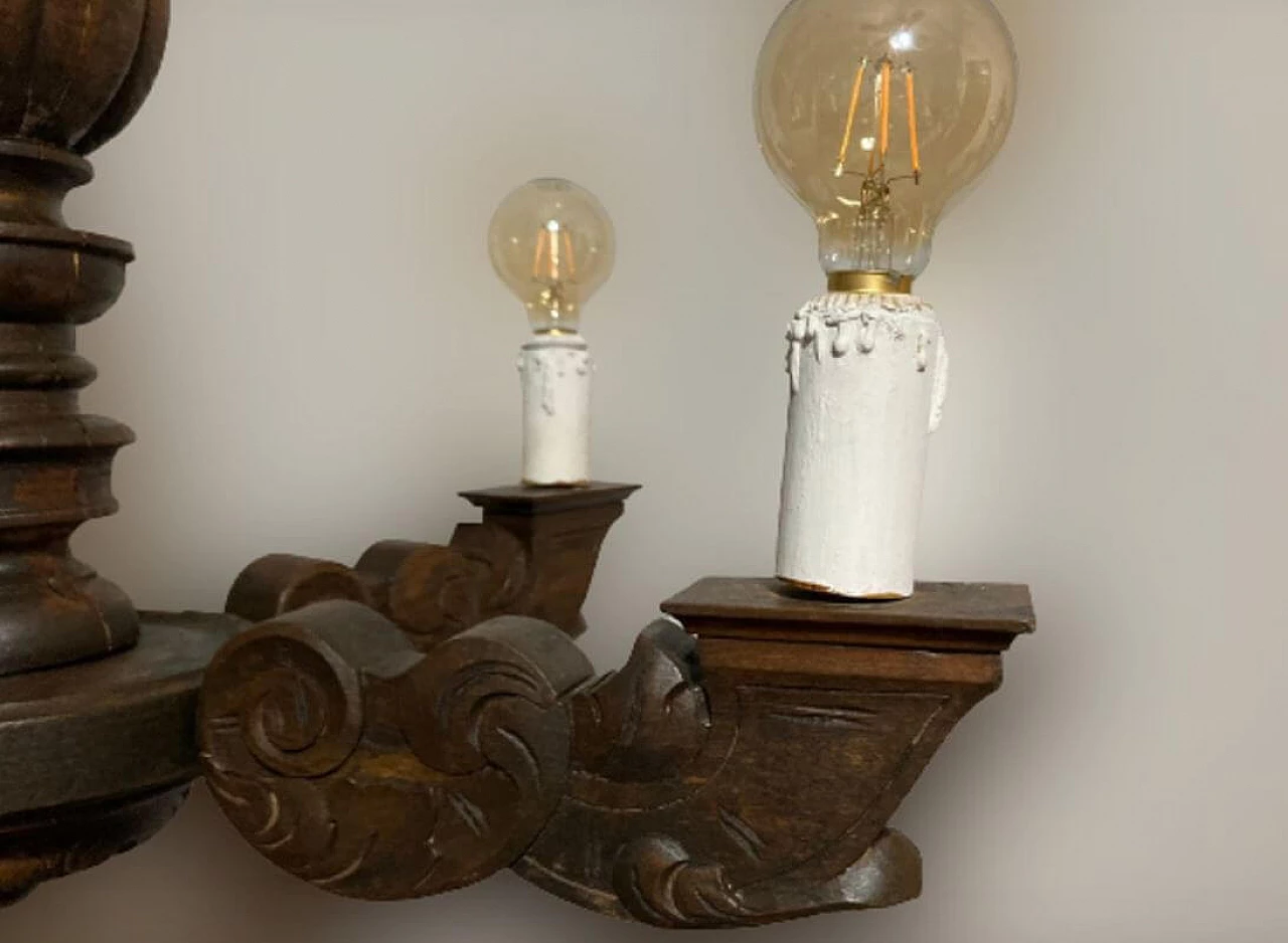 Carved wooden chandelier in Renaissance style, 19th century 6