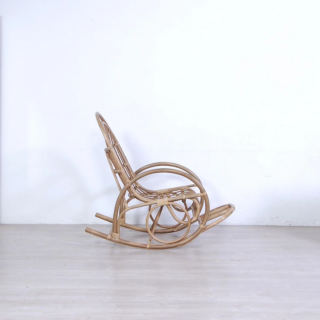 Bamboo rocking chair, 1970s 1