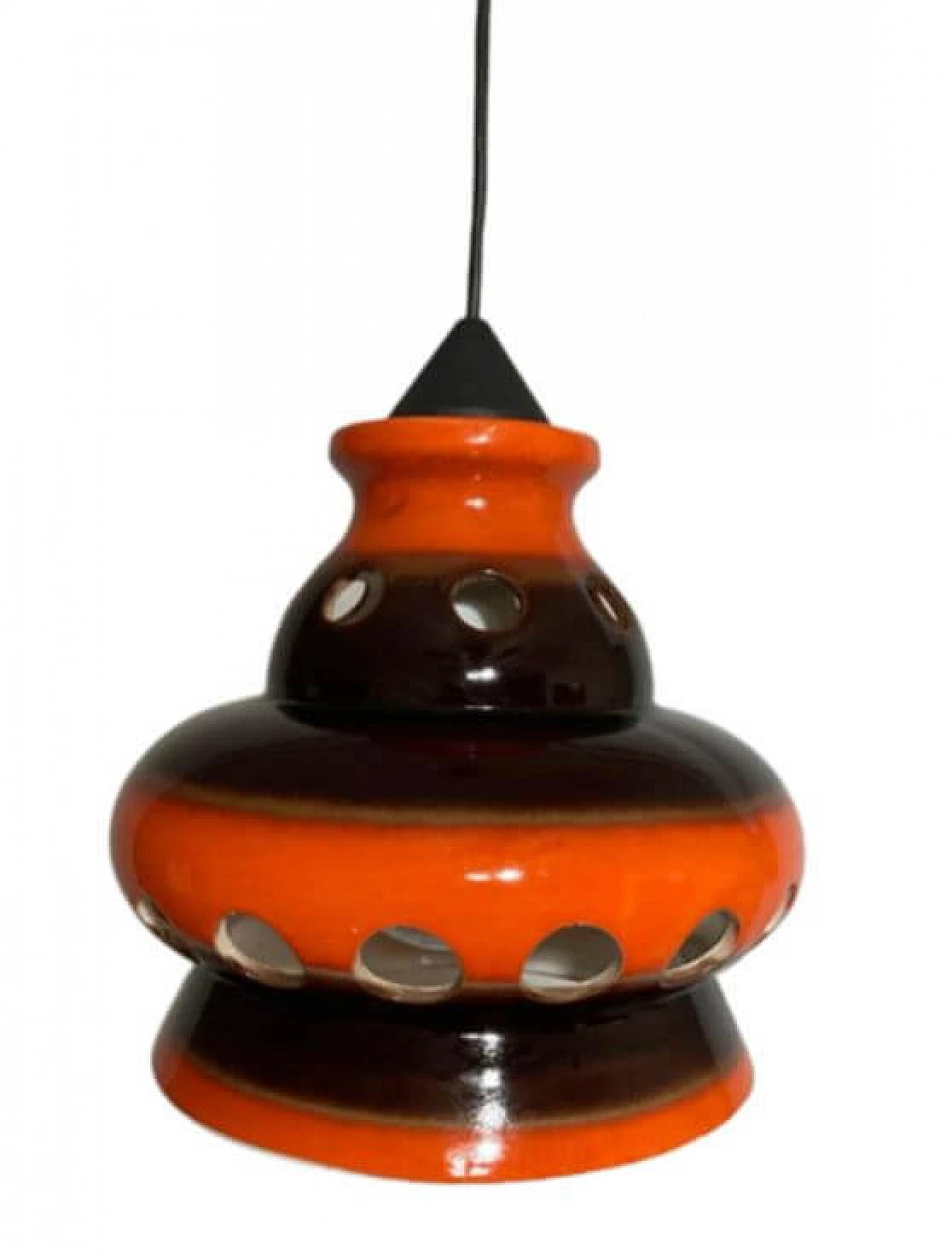 Glazed ceramic hanging lamp, 1970s 1