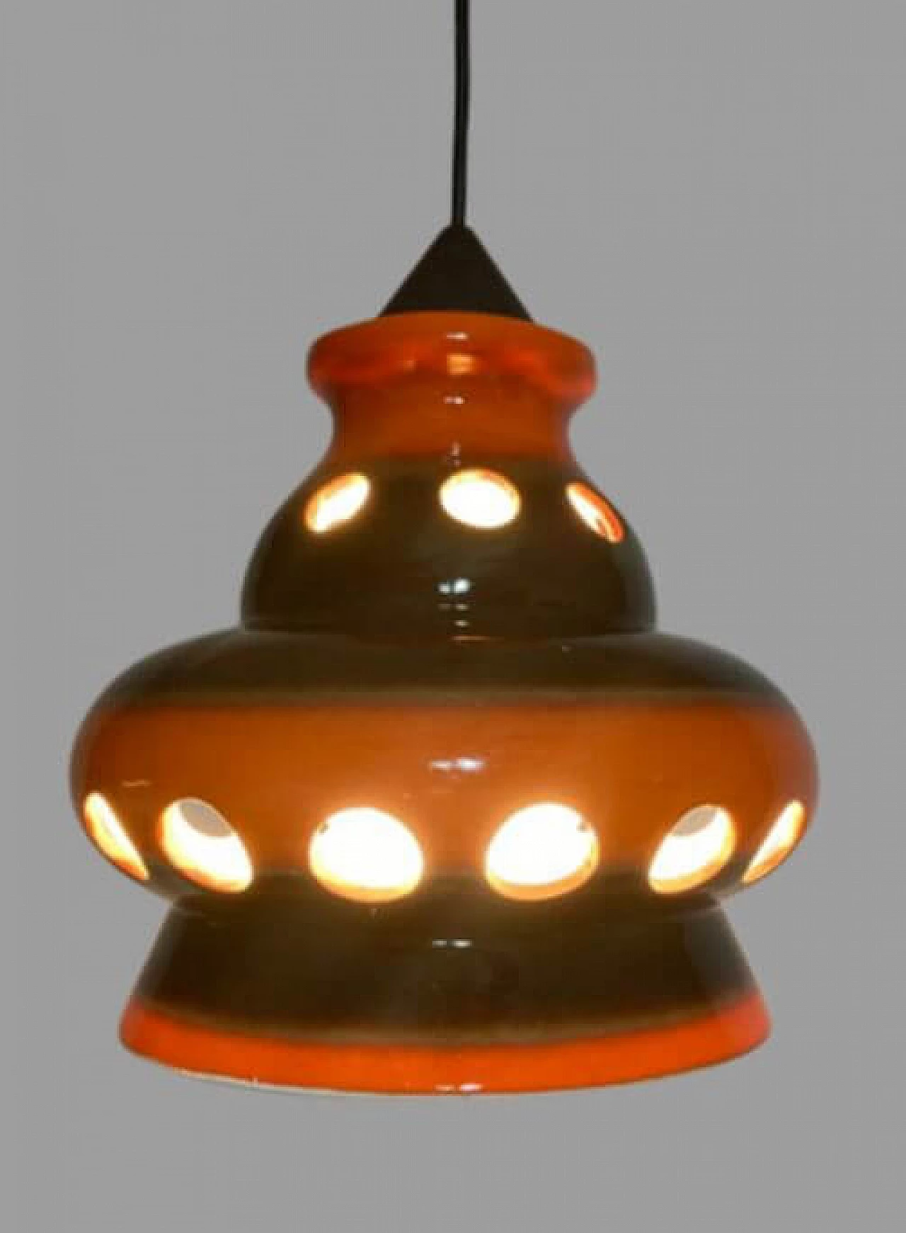 Glazed ceramic hanging lamp, 1970s 4