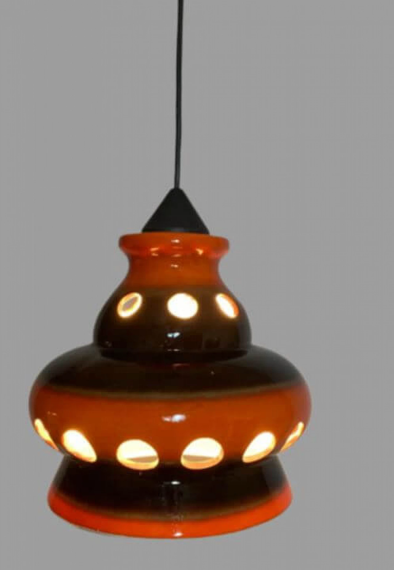 Glazed ceramic hanging lamp, 1970s 5