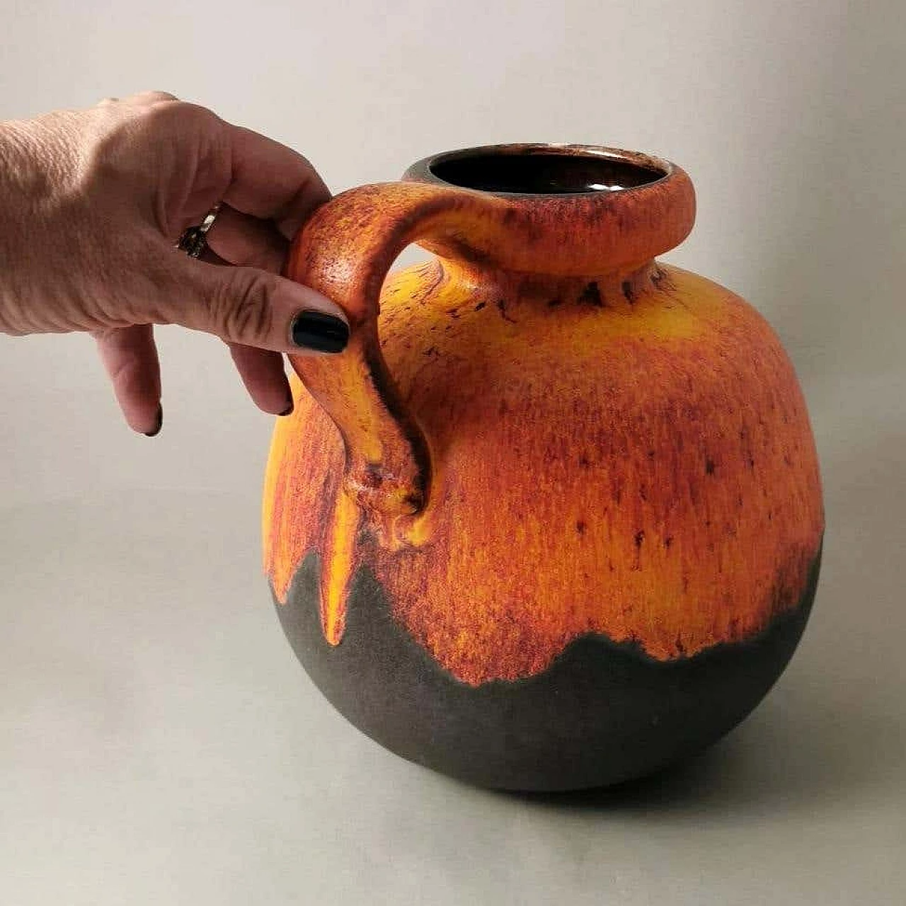 Ceramic lava jug with handle, 1960s 13