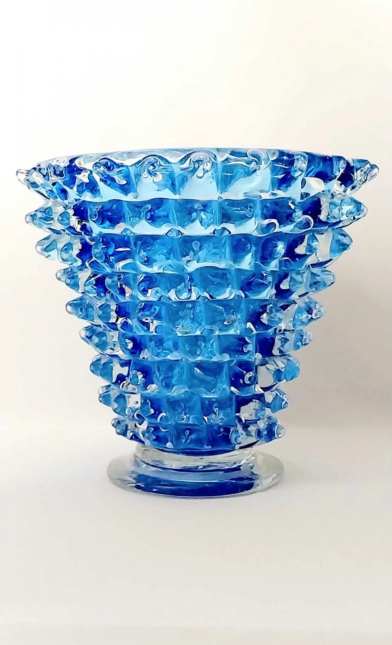 Vaso in vetro blu di Barovier & Toso, anni '50 2