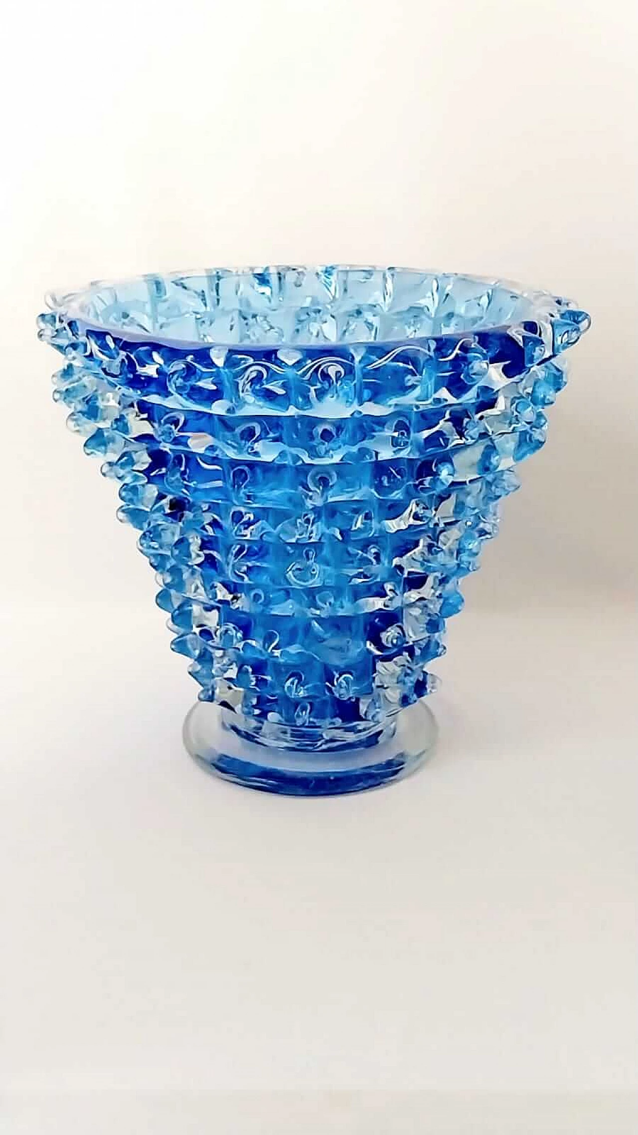 Vaso in vetro blu di Barovier & Toso, anni '50 3