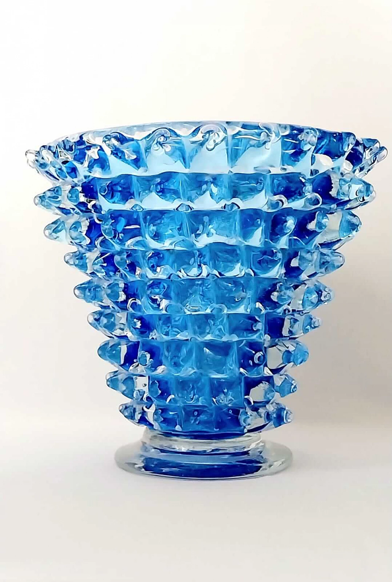 Vaso in vetro blu di Barovier & Toso, anni '50 4