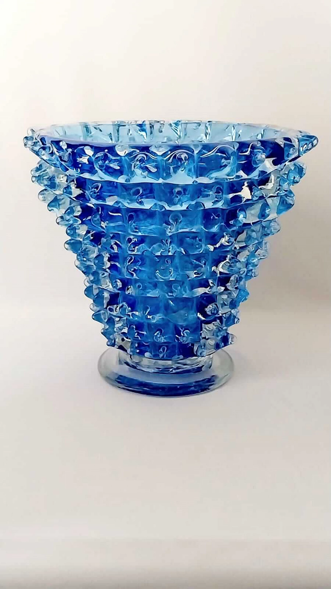 Vaso in vetro blu di Barovier & Toso, anni '50 5