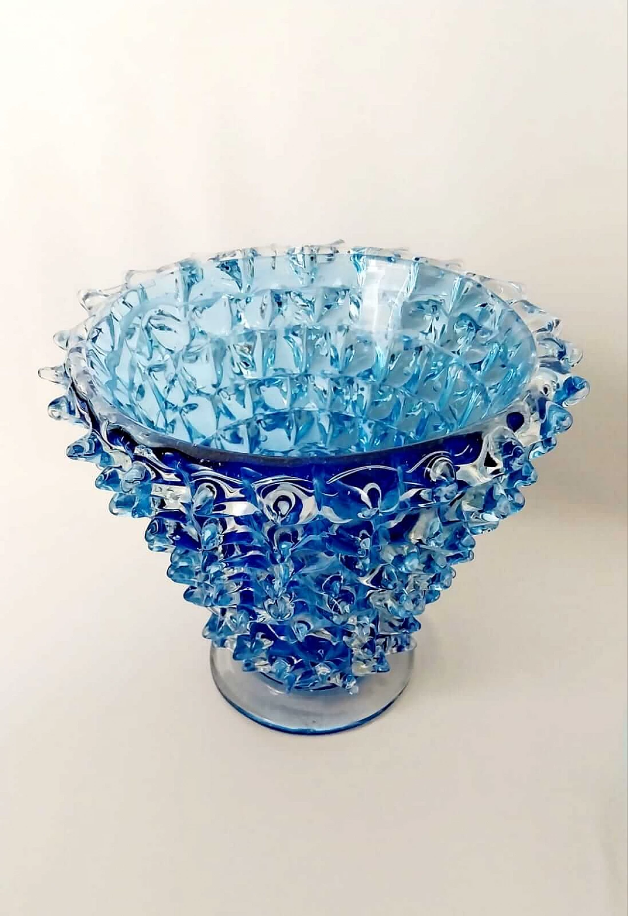 Vaso in vetro blu di Barovier & Toso, anni '50 7