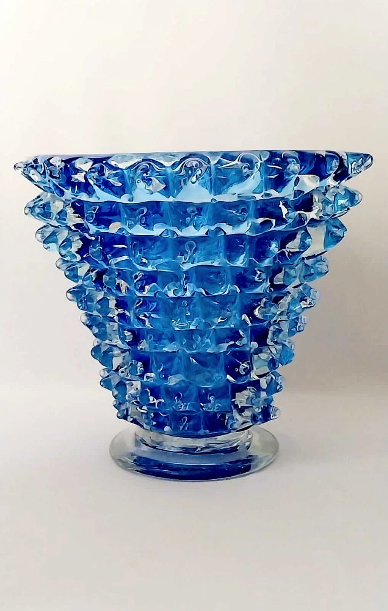 Vaso in vetro blu di Barovier & Toso, anni '50 9