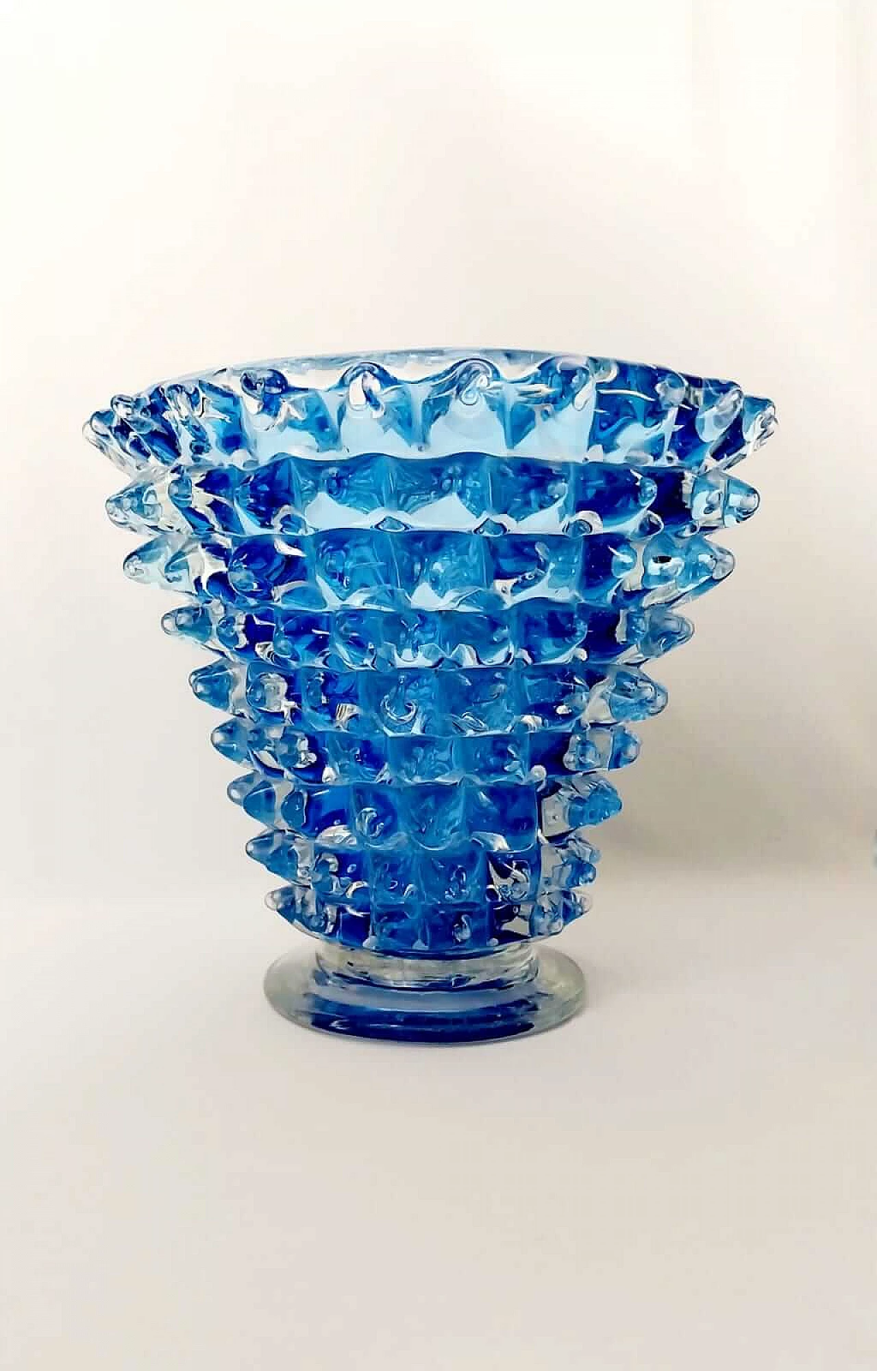 Vaso in vetro blu di Barovier & Toso, anni '50 10