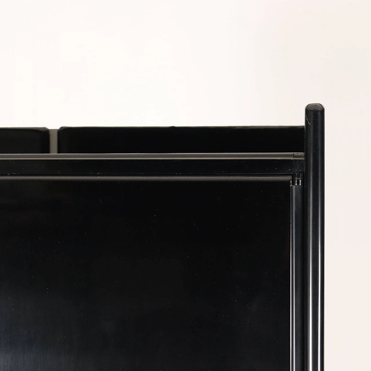 Black lacquered wood sideboard with showcase, 1980s 8