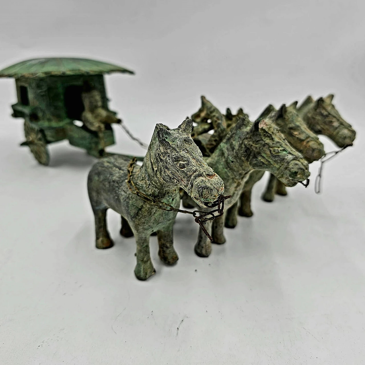 Bronze model of Chinese Qin battle tank, 1950s 2