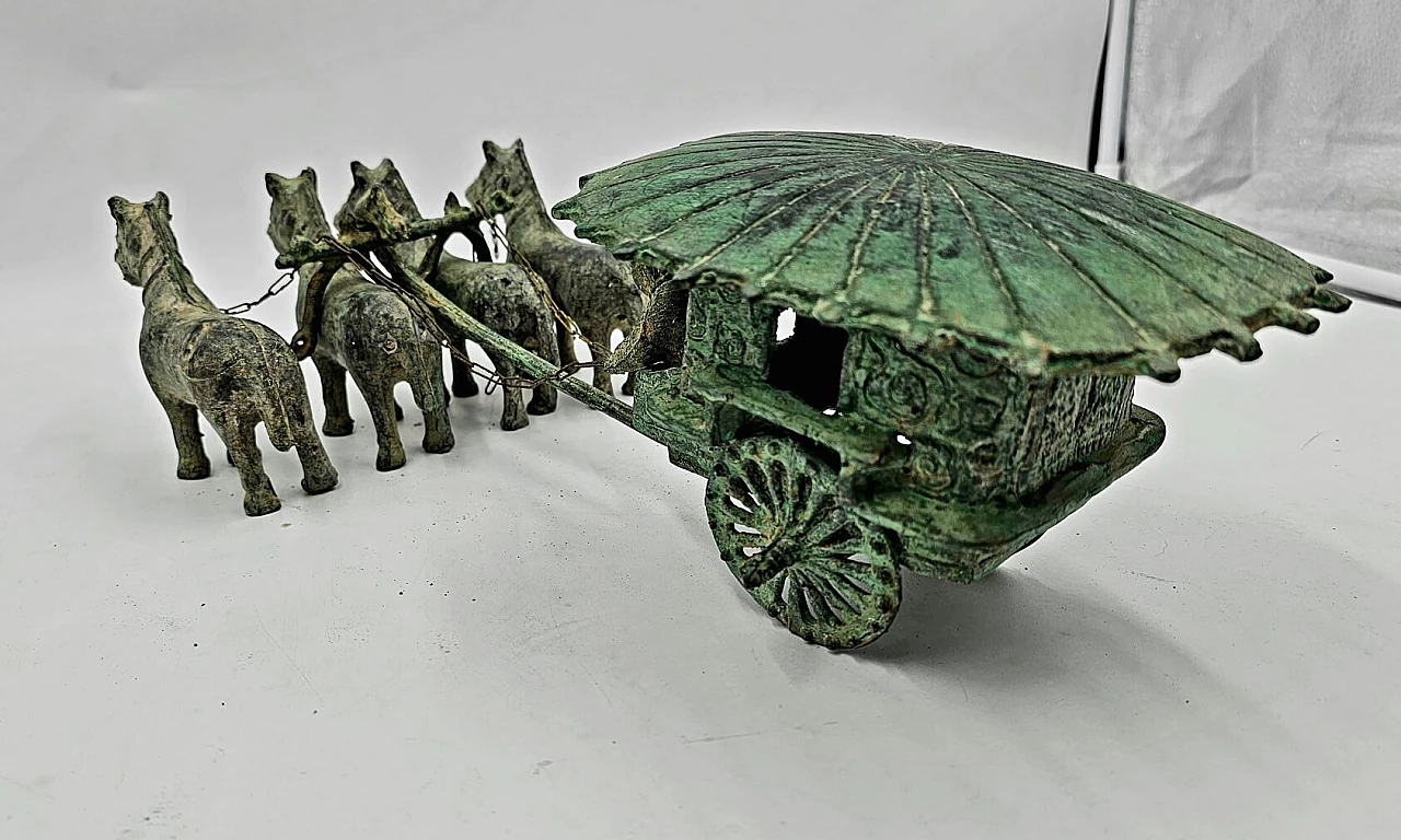 Bronze model of Chinese Qin battle tank, 1950s 13