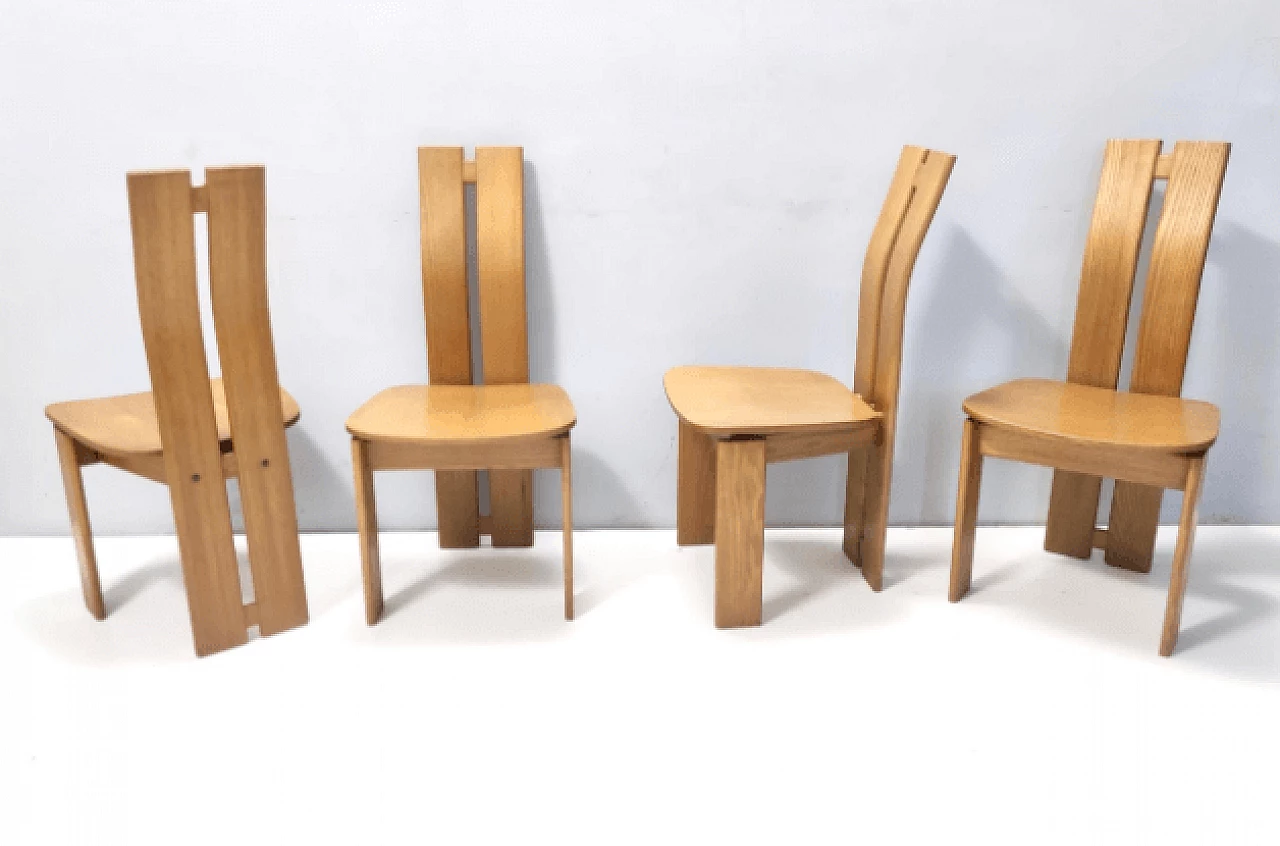 4 Durmast chairs by Afra and Tobia Scarpa, 1980s 5