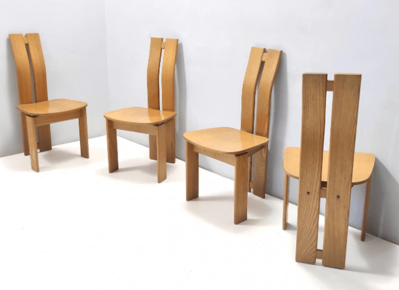 4 Durmast chairs by Afra and Tobia Scarpa, 1980s 6