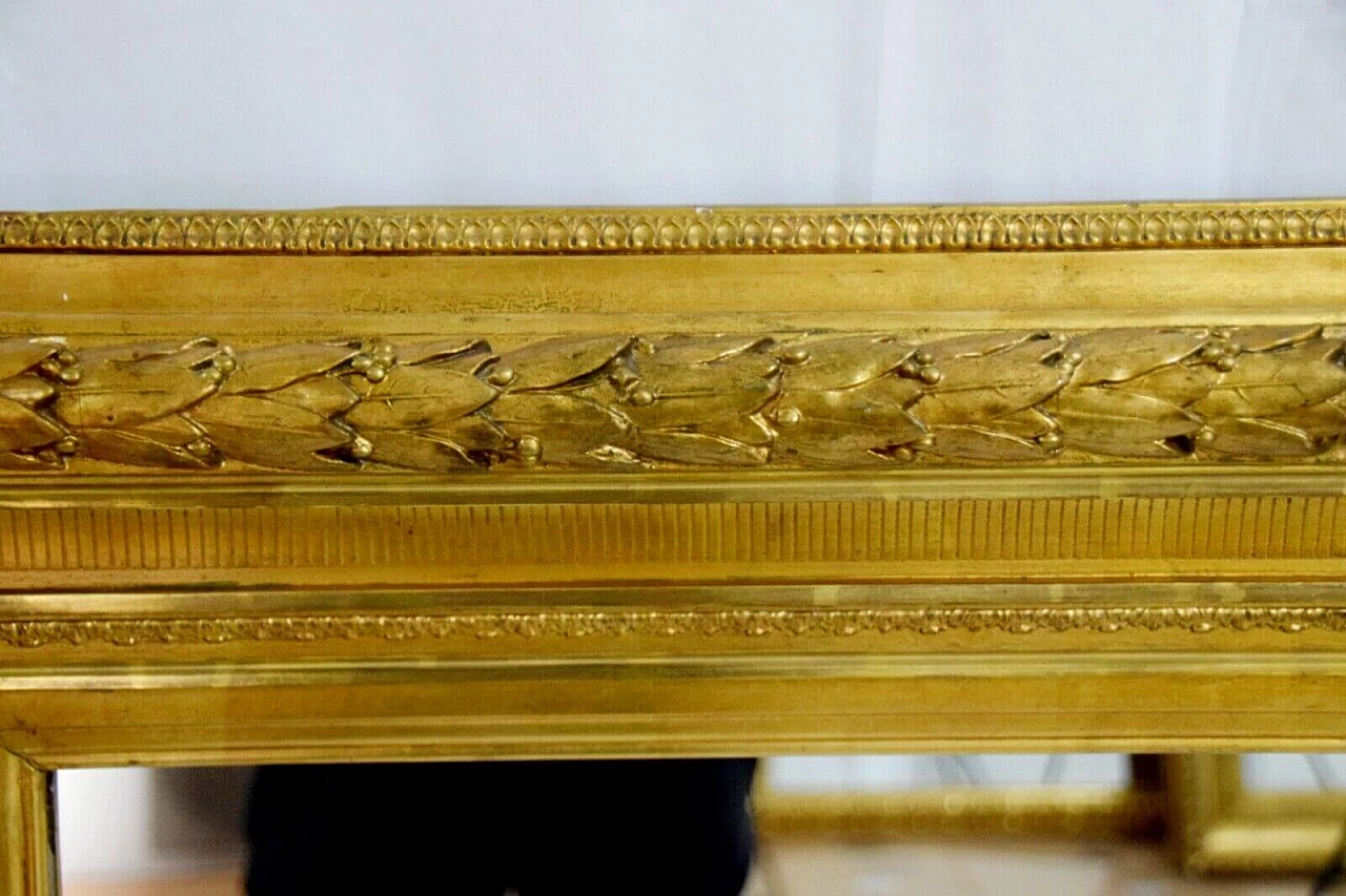 Specchio Neoclassico francese in legno dorato e gesso, '800 2