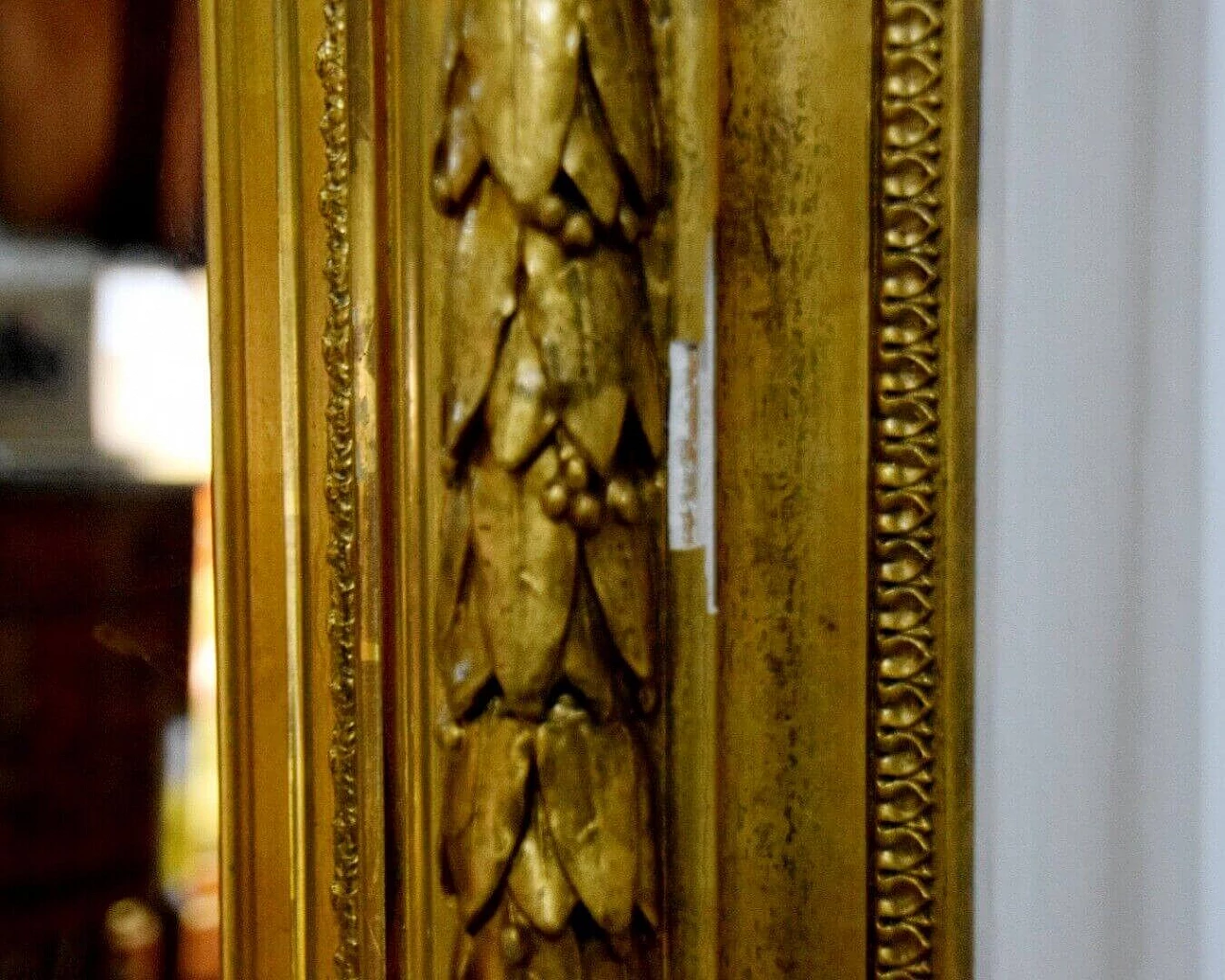 Specchio Neoclassico francese in legno dorato e gesso, '800 4