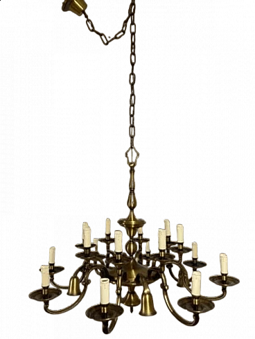 Twenty-light brass and bronze chandelier, 1950s