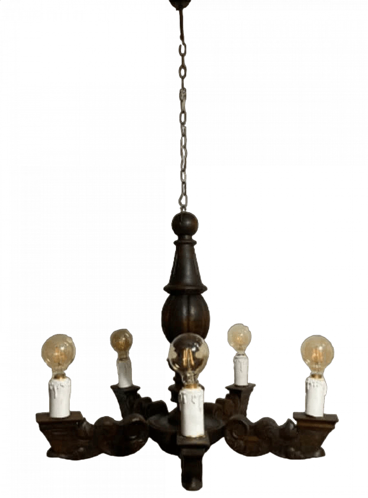 Carved wooden chandelier in Renaissance style, 19th century 12