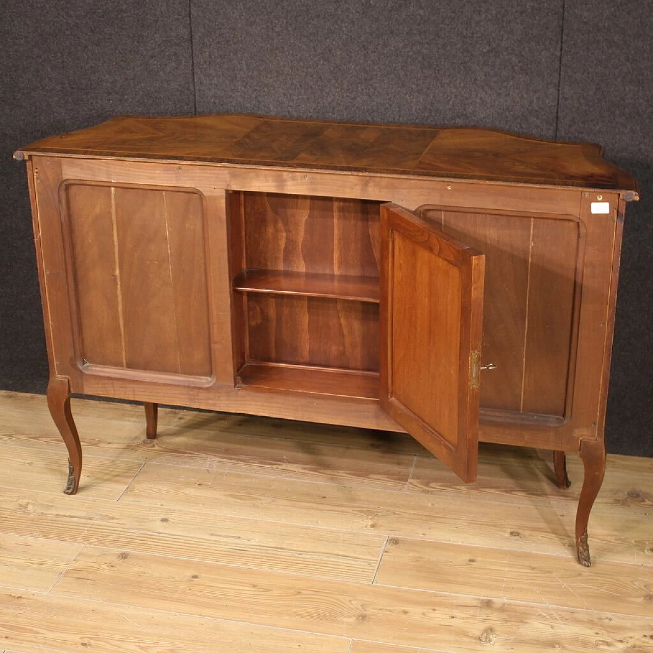 Credenza impiallacciata in noce e legni da frutto, anni '60 9