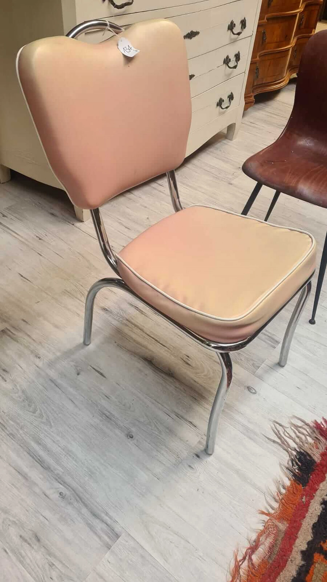 4 Co-26 Bel Air chairs in steel and faux leather, 1950s 3