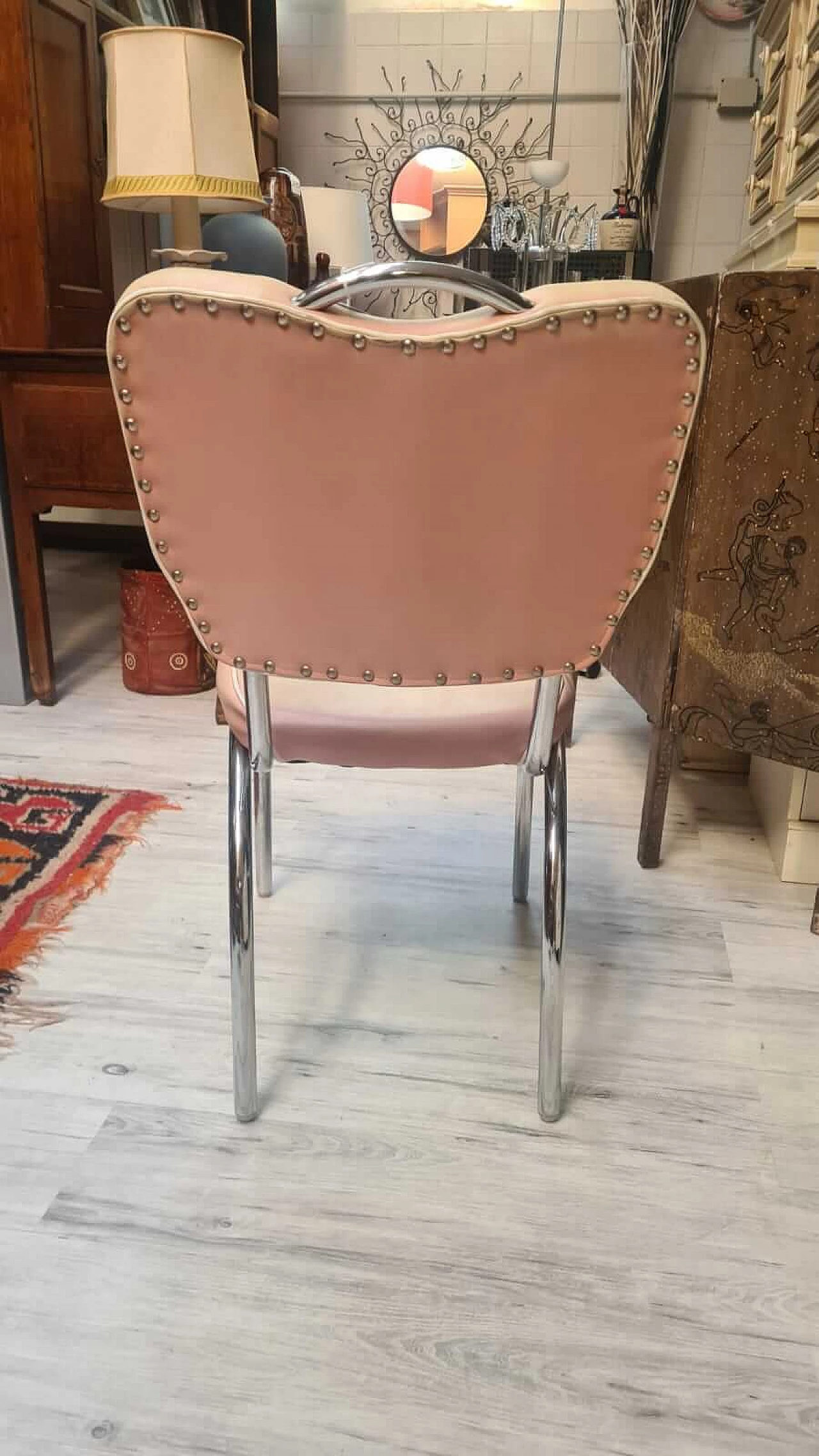 4 Co-26 Bel Air chairs in steel and faux leather, 1950s 5