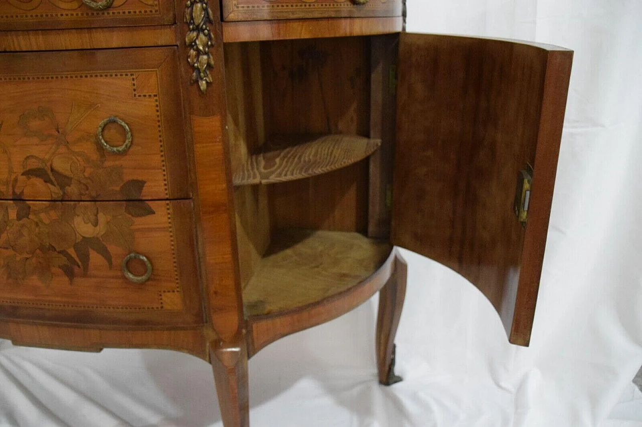 Louis XVI style inlaid wood and Saint Jean Fleury marble dresser, late 19th century 16