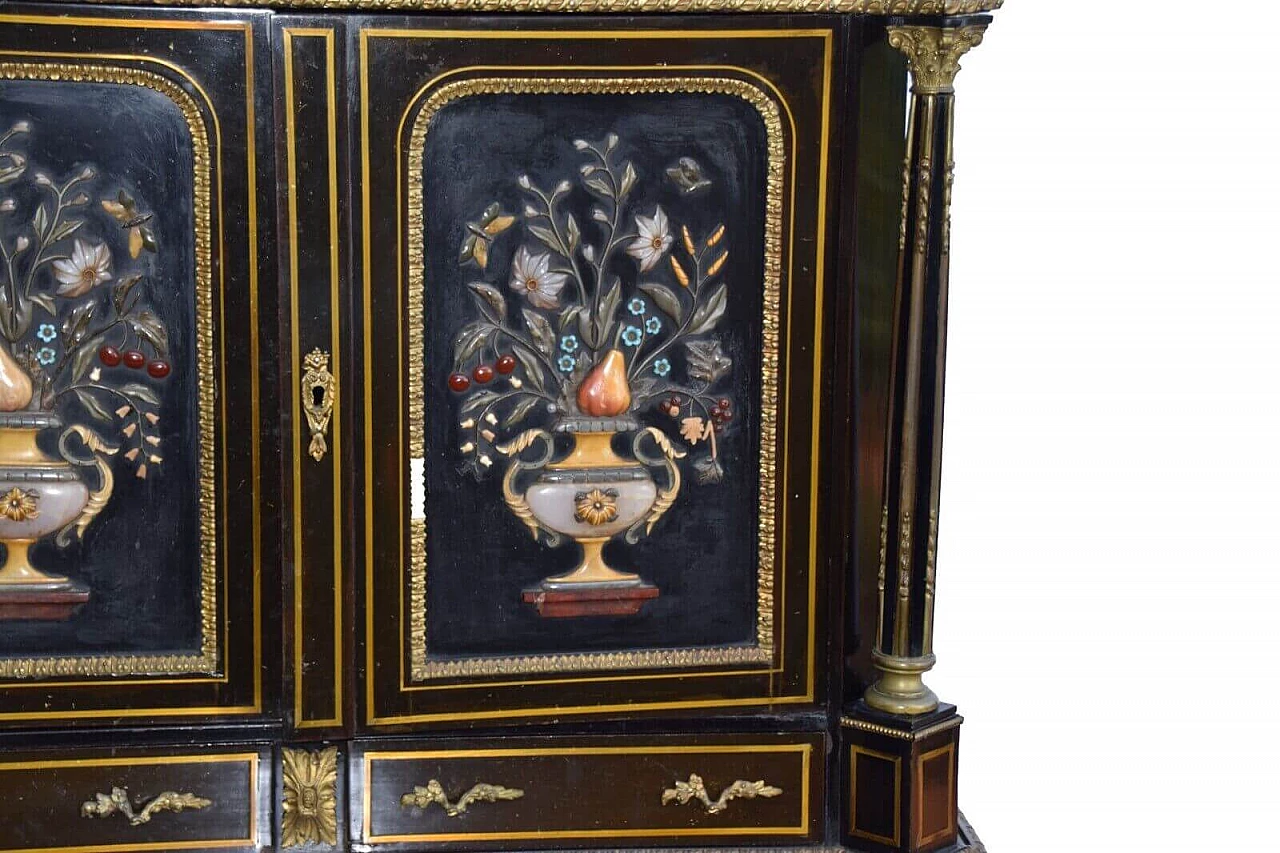 Scrittoio Bonheur du Jour Napoleone III con pietre dure, fine '800 7