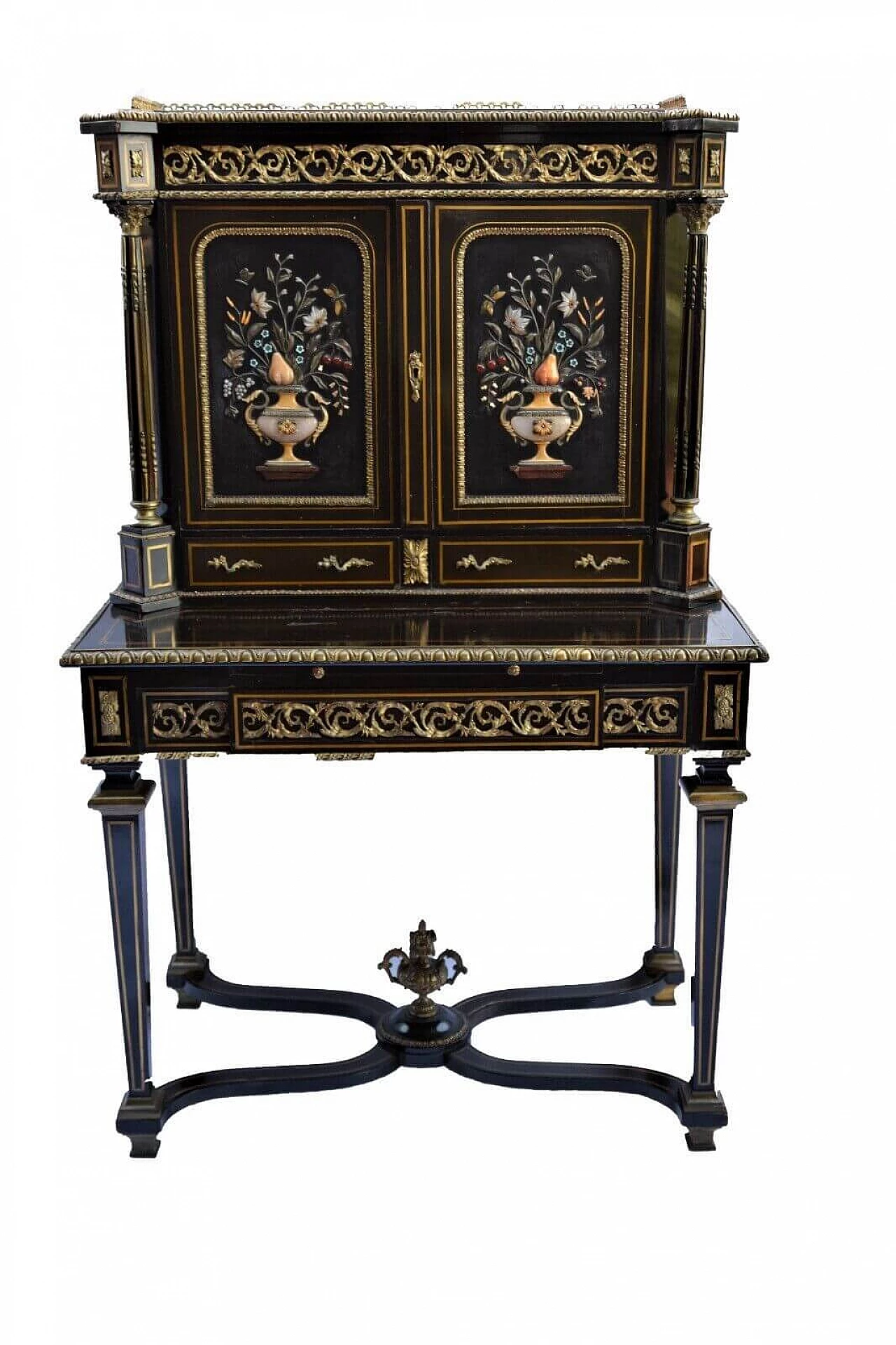 Napoleon III Bonheur du Jour desk with semi-precious stones, late 19th century 24