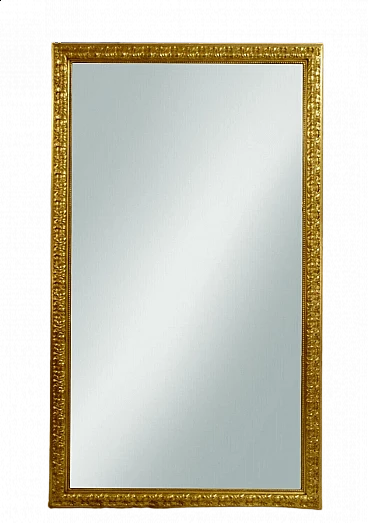 Specchio francese stile Neoclassico in legno dorato e gesso