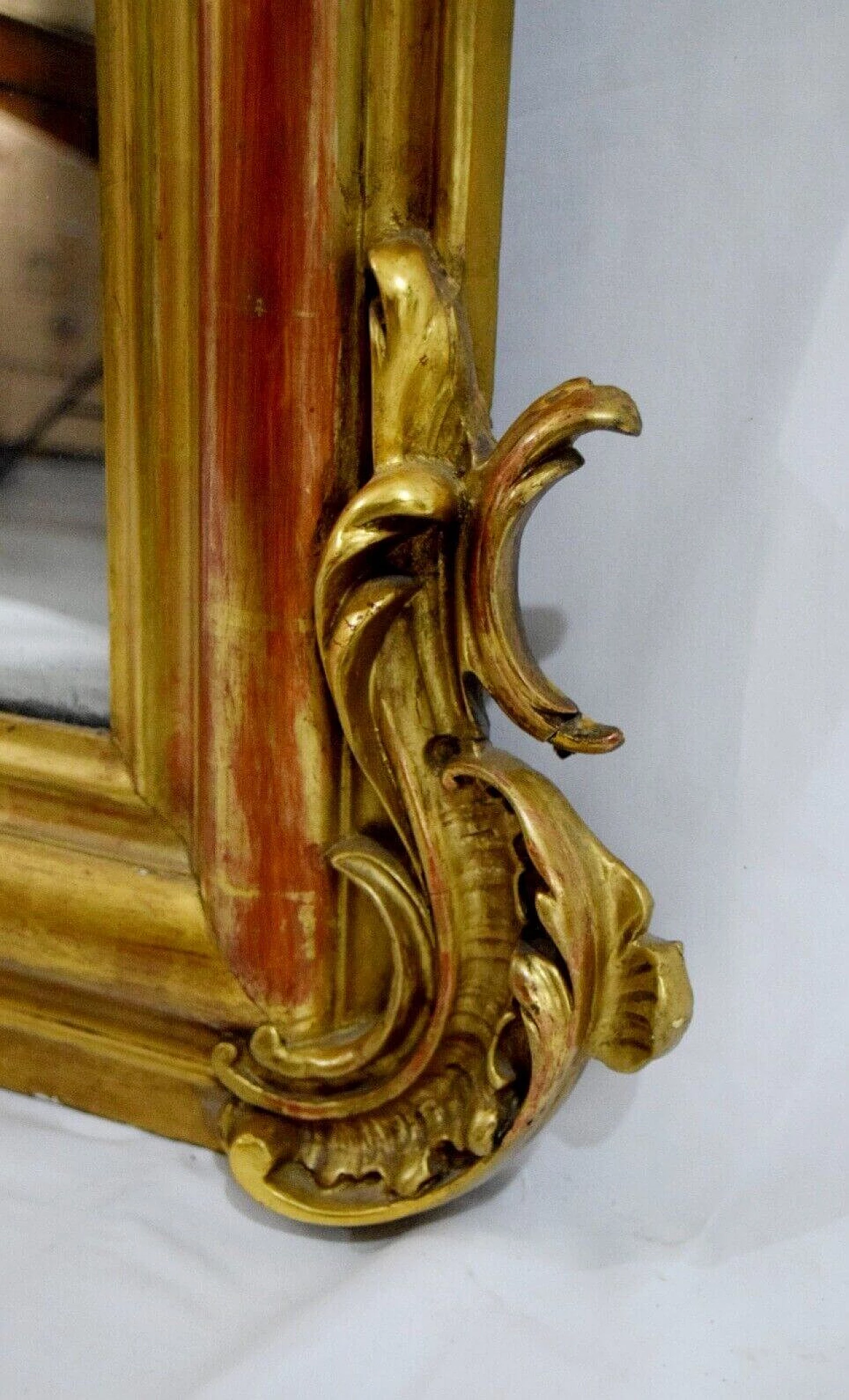 Specchio Luigi Filippo con cornice in legno dorato, '800 6