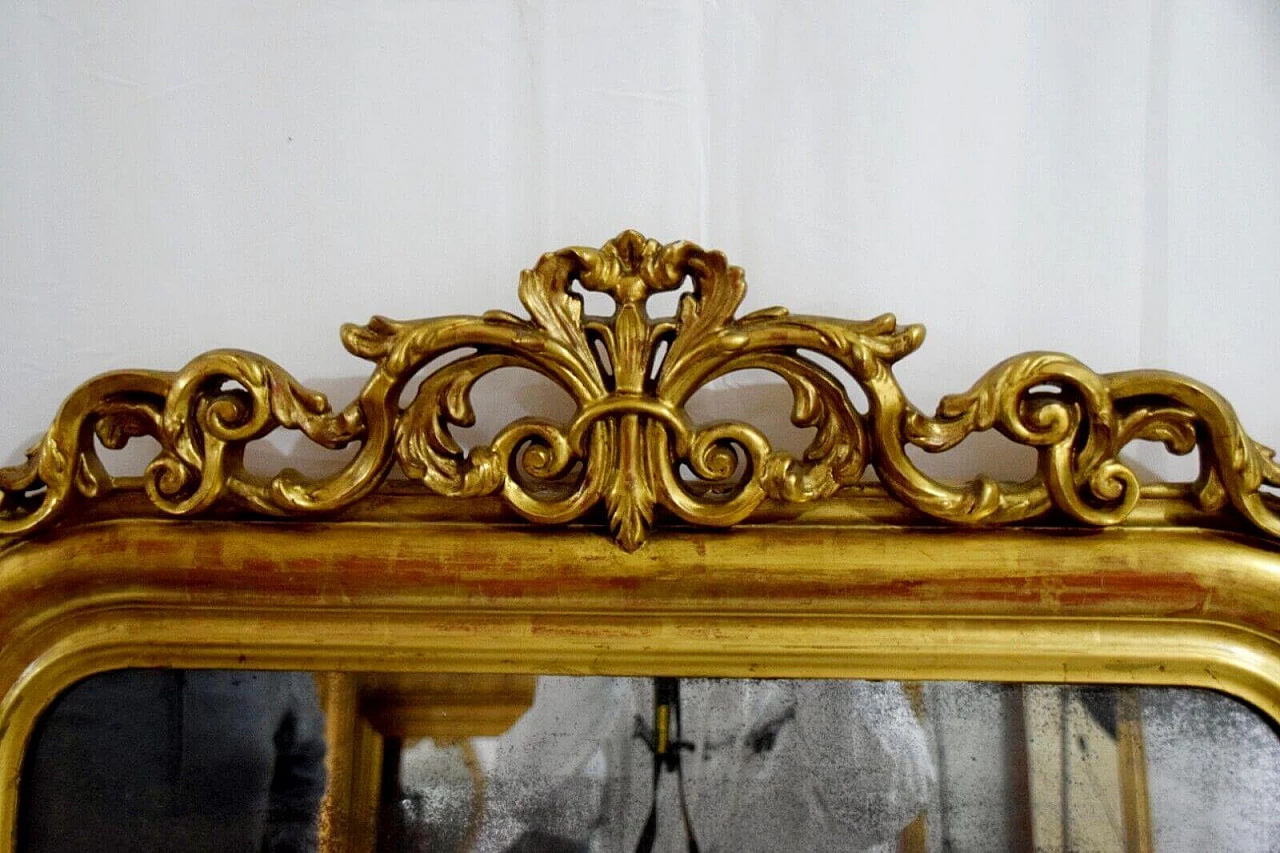 Specchio Luigi Filippo con cornice in legno dorato, '800 13