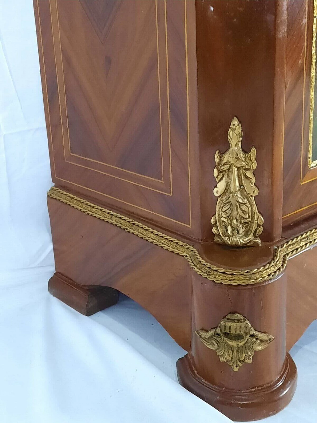 Louis XVI style beech and marble sideboard with painted door, late 19th century 7