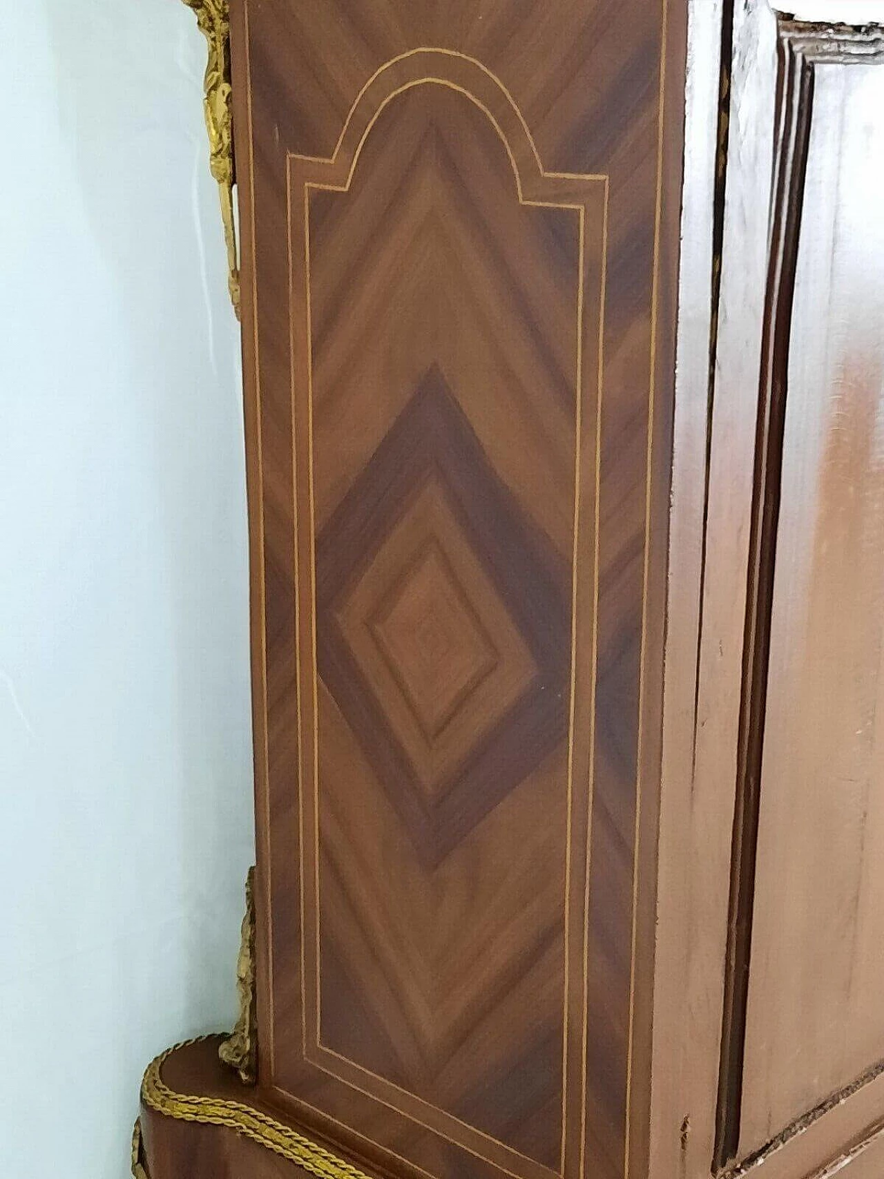 Credenza stile Luigi XVI in faggio e marmo con anta dipinta, fine '800 12