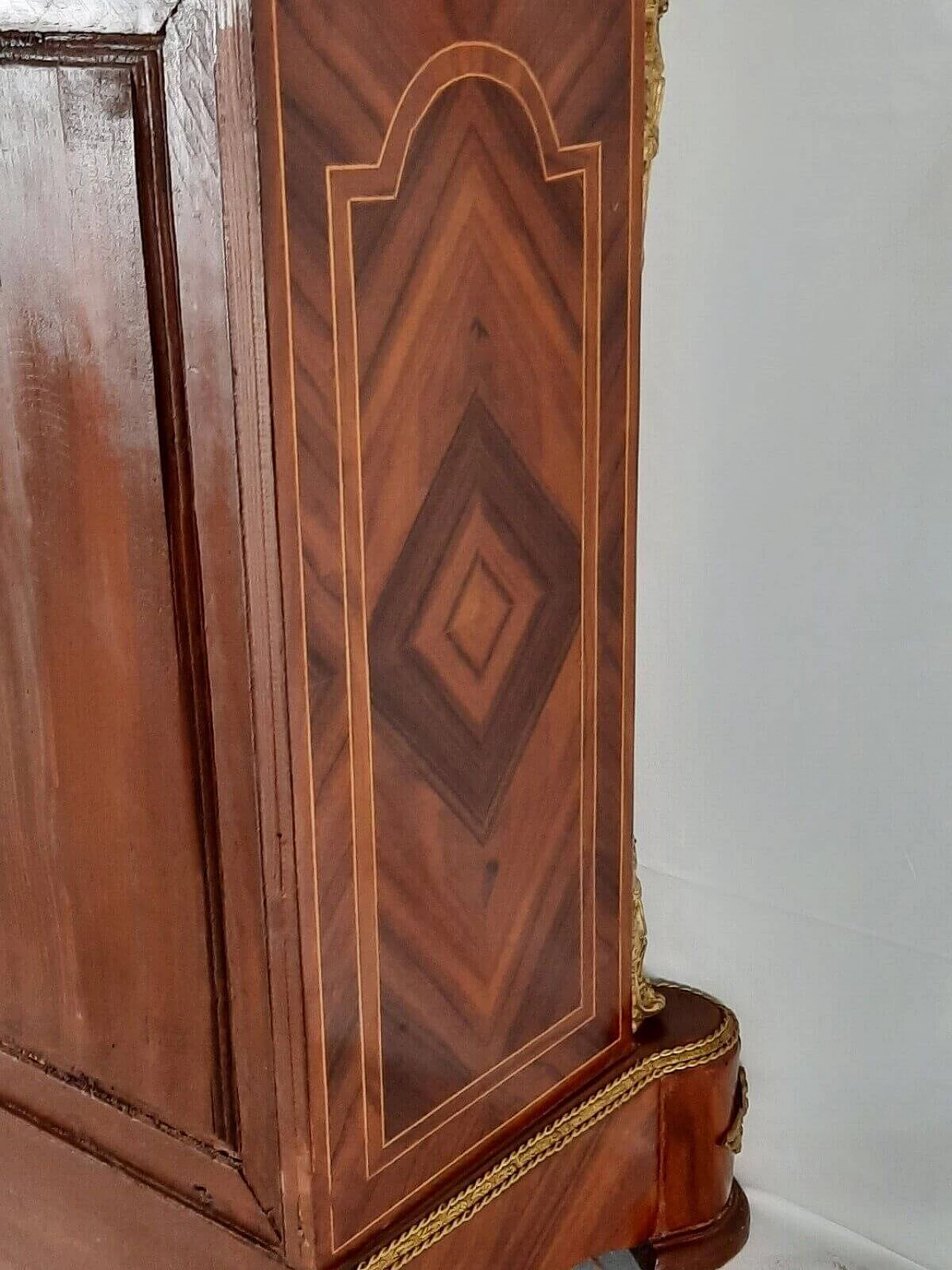 Credenza stile Luigi XVI in faggio e marmo con anta dipinta, fine '800 13