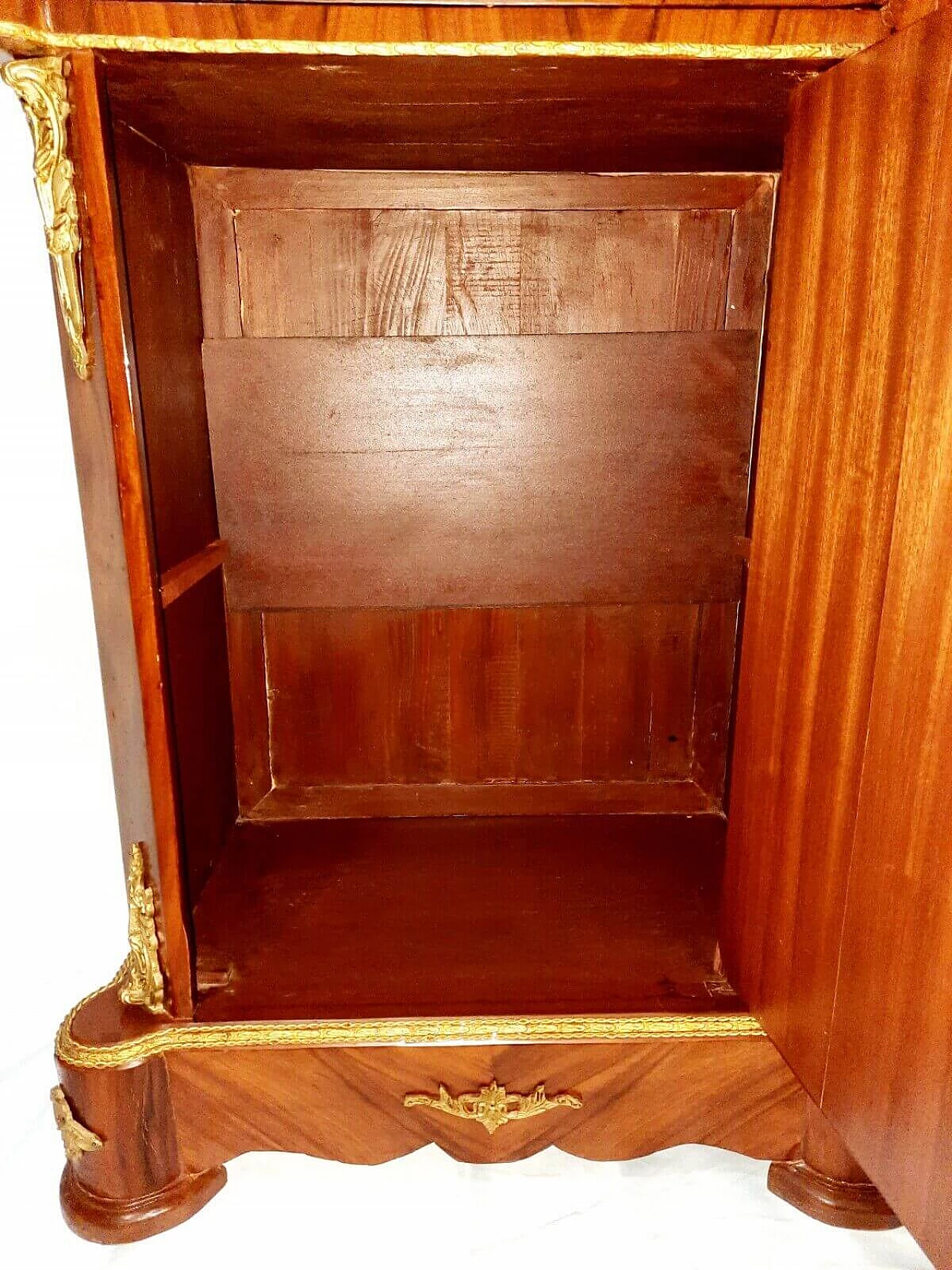 Credenza stile Luigi XVI in faggio e marmo con anta dipinta, fine '800 14