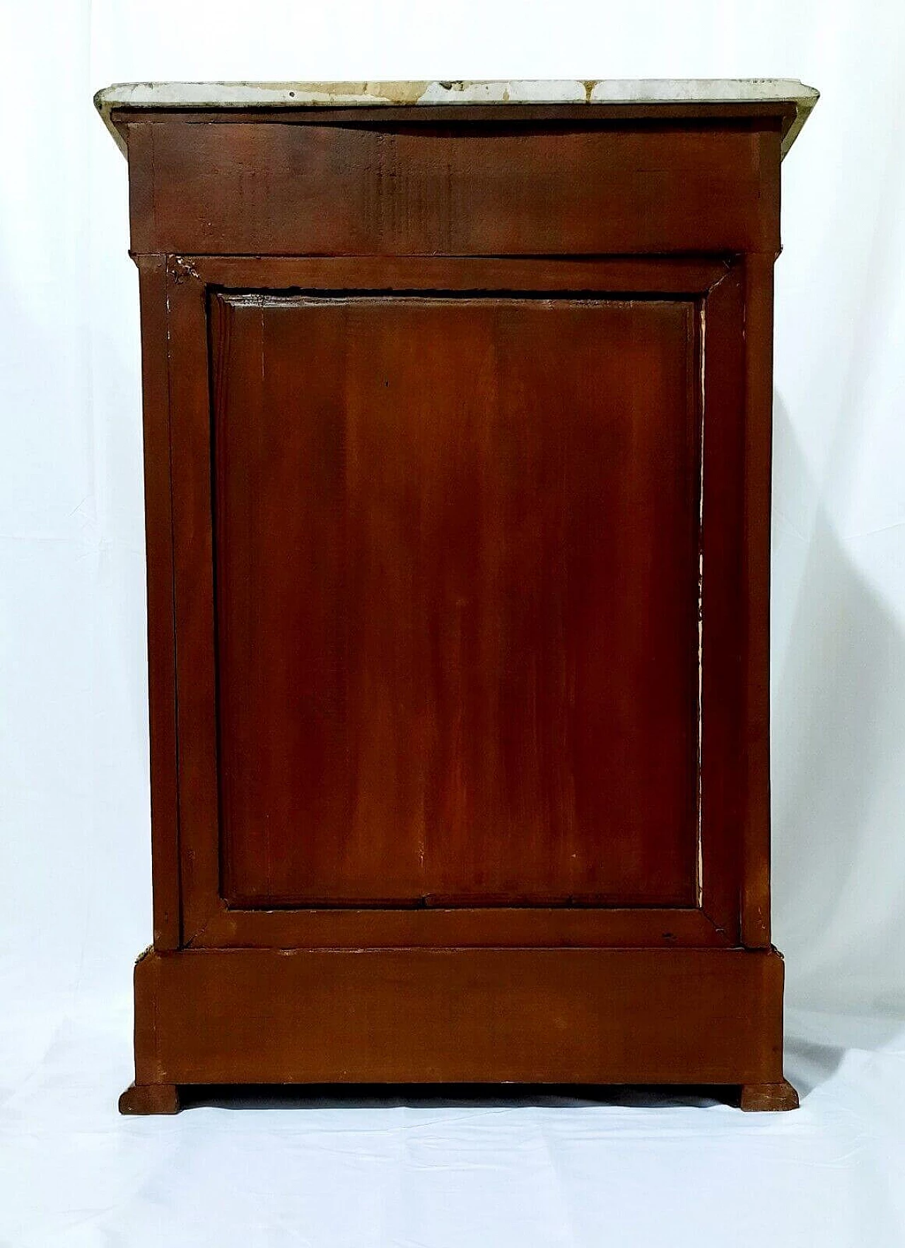 Credenza stile Luigi XVI in faggio e marmo con anta dipinta, fine '800 15