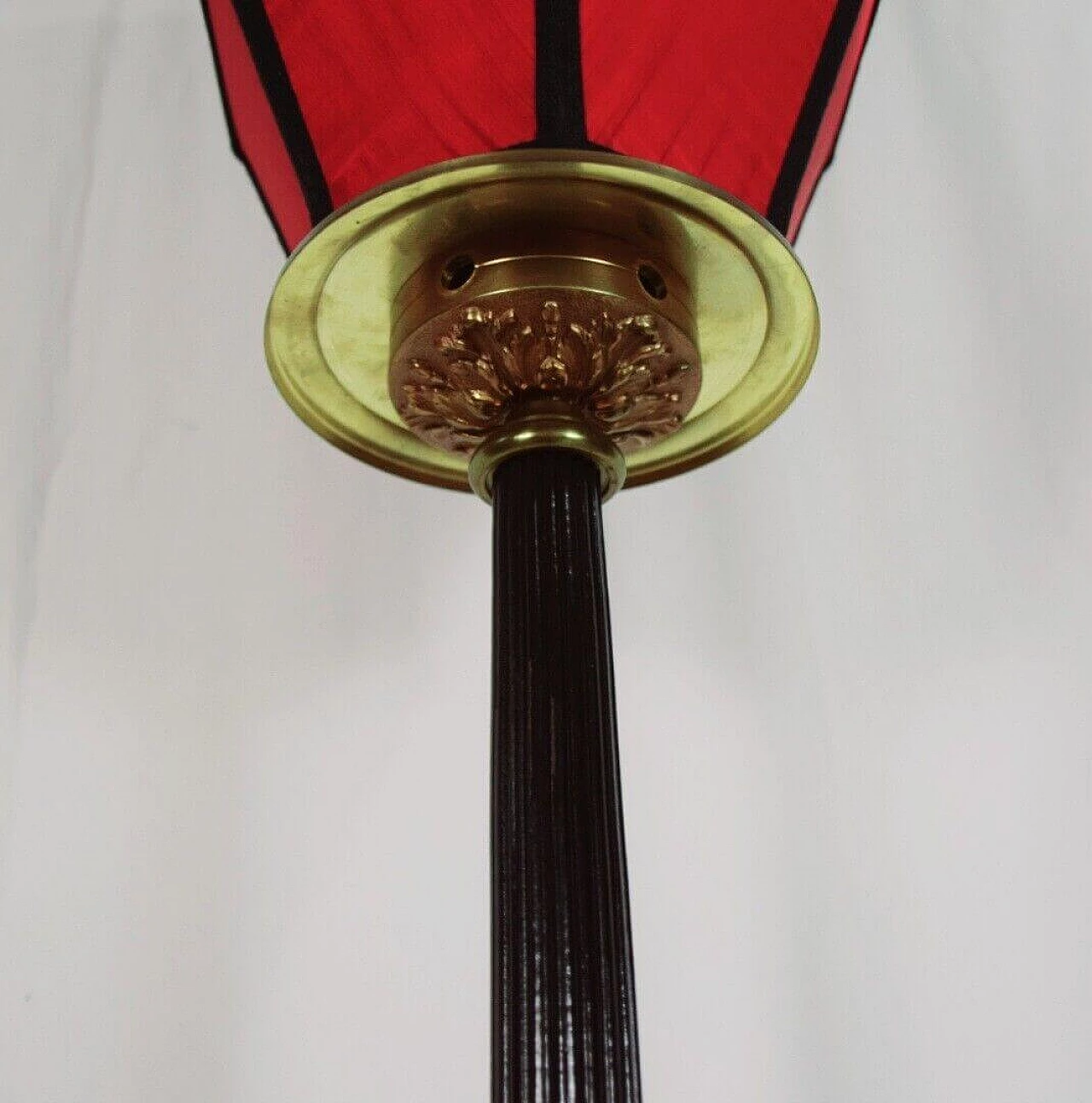 Empire style ebonized wood, bronze and brass floor lamp 3