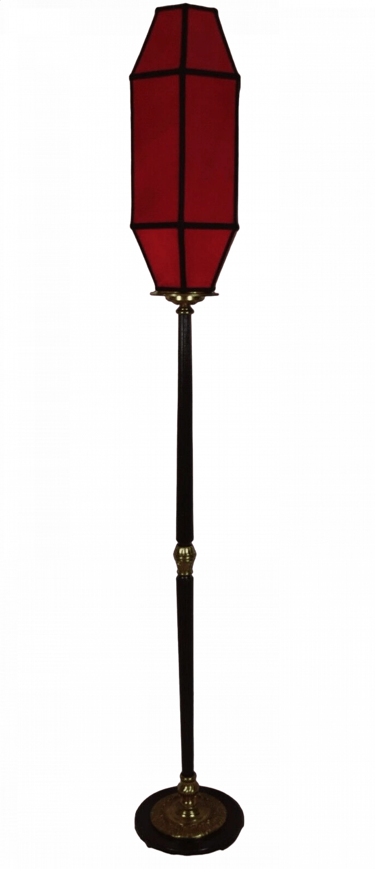 Empire style ebonized wood, bronze and brass floor lamp 6