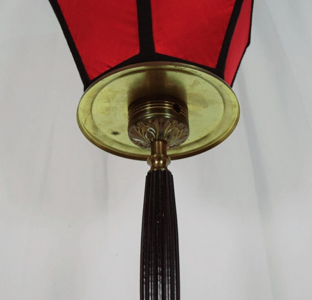 Empire style bronze, ebonized wood and brass floor lamp 3