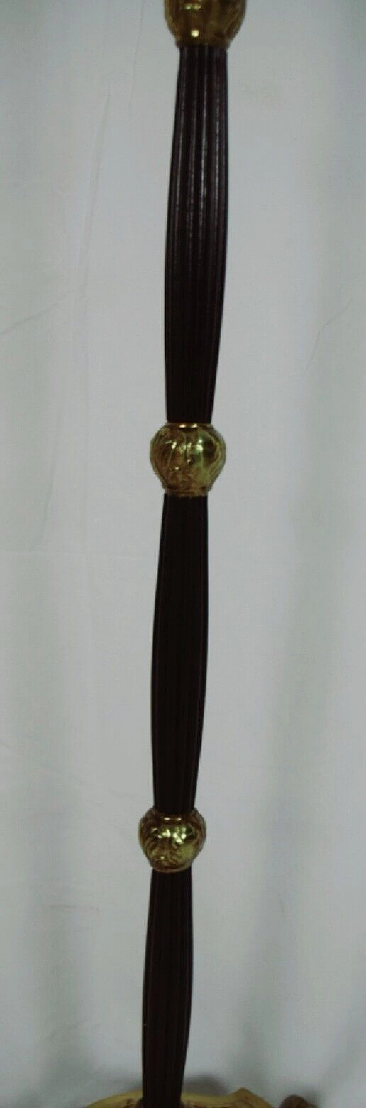 Empire style bronze, ebonized wood and brass floor lamp 4