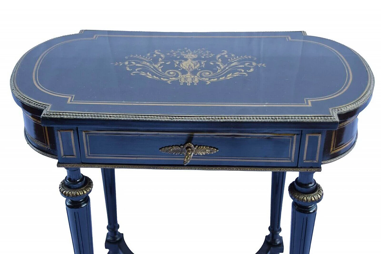 English Napoleon III ebonized wood vanity table, late 19th century 2