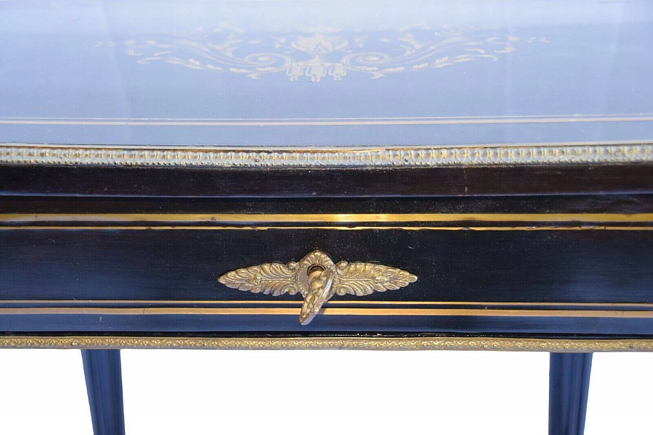 English Napoleon III ebonized wood vanity table, late 19th century 5